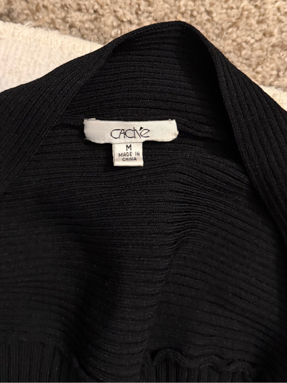 Y2K Cache Black Ribbed Knit Sweater Top with Crystal Accent - Picture 3 of 5